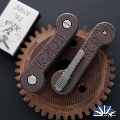 Keybar/Hawk Designs Collaboration Keybar, Antique Dark Blurple Anodized Titanium W/Hawk Grip Clip