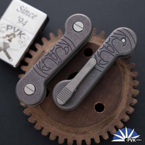 Keybar/Hawk Designs Collaboration Keybar, Antique Light Blurple Anodized Titanium W/Hawk Grip Clip