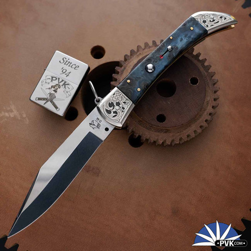 Dolphins Maniago 11" Tornado Ring Pull Deerfoot, Blue Briarwood Handles