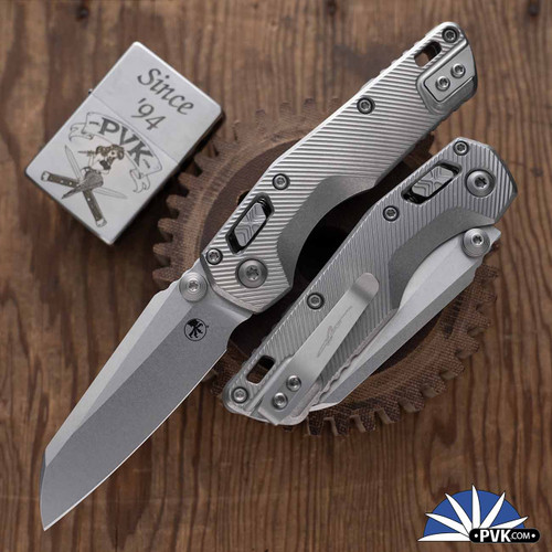 Microtech Standard Issue Mini (MSI) 210M-10FLMS1, Stonewashed Blade, Ram-Lok Fluted Titanium Handle
