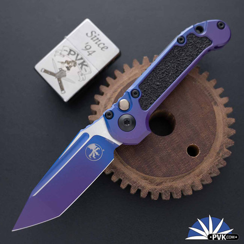 Microtech LUDT Gen 3 1136-1PUAUS-Z4 Standard Tanto Blade, Purple Aurora Handle Grip Inlay, Signature Series