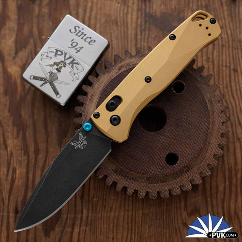 Benchmade 535BK-07 Bugout, DLC Battlewash M390 Drop-point Blade, Burnt Brass Aluminum