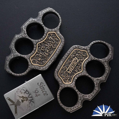 Michael Zieba White Brass With Why So Serious Yellow Brass Inlay Knuckle