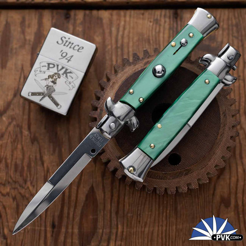 Frank B Italian Stiletto 8" Bayonet, Green Pearlex (20CM)