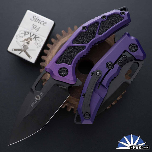 Heretic Knives Medusa, Manual DLC Tanto, Purple Chassis W/Tactical HW