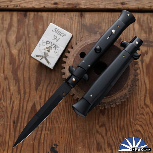 Frank B Italian Stiletto 9" Black Bayonet, Black Teflon (23CM)