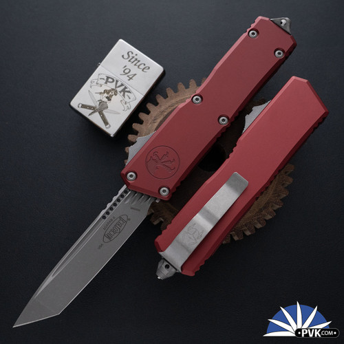 Microtech Executive Scarab 2 Gen 3 1177-10APMR, Apocalyptic Tanto Edge Blade, Merlot Handle