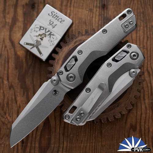 Microtech Standard Issue Mini (MSI) 210M-10MS2, Stonewashed Blade, Ram-Lok Fluted Titanium Handle W/Bronze Ti Accents