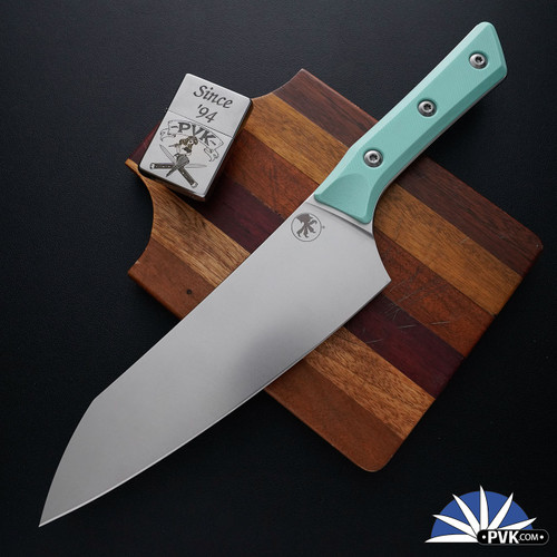 Microtech Kitchen 8" Chef Knife 3000-10CA Stonewashed Blade, Caribbean G10