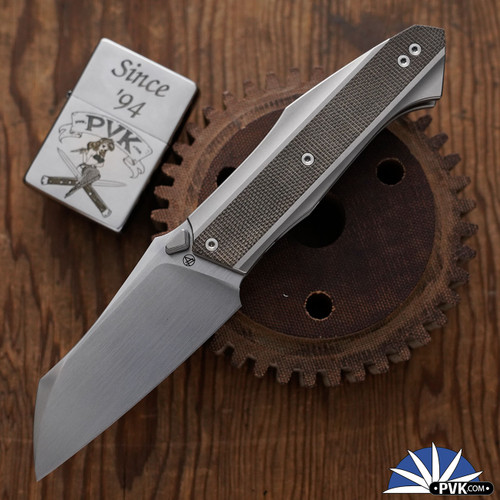 Bastard Knives Octavus, Satin CPM-3V Sheepsfoot Blade, Titanium & Micarta Handles