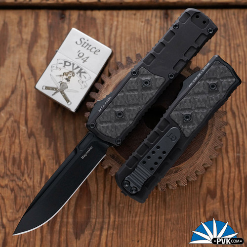 Guardian Tactical Apex, Black Tactical Magnamax Blade, Black Aluminum Handle W/Carbon Fiber Inlay, 152111