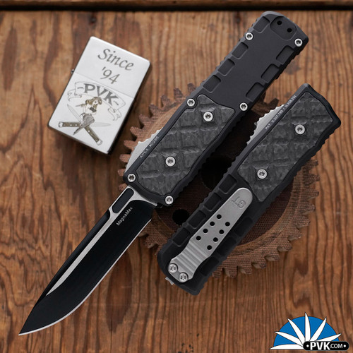 Guardian Tactical Apex, Two Tone Black Magnamax Blade, Black Aluminum Handle W/Carbon Fiber Inlay, 152211