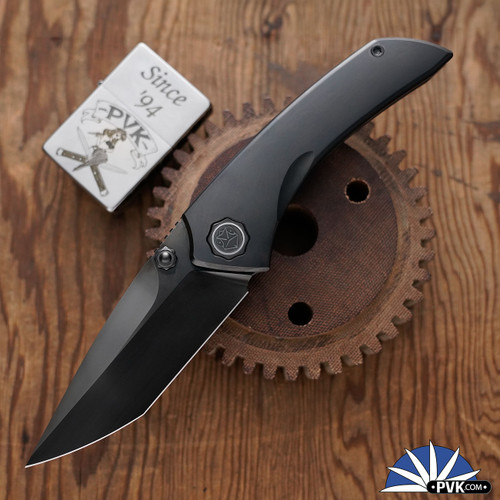 Poikilo Blade Tuna, Black DLC M398 Tanto Blade, Black DLC Titanium Handles