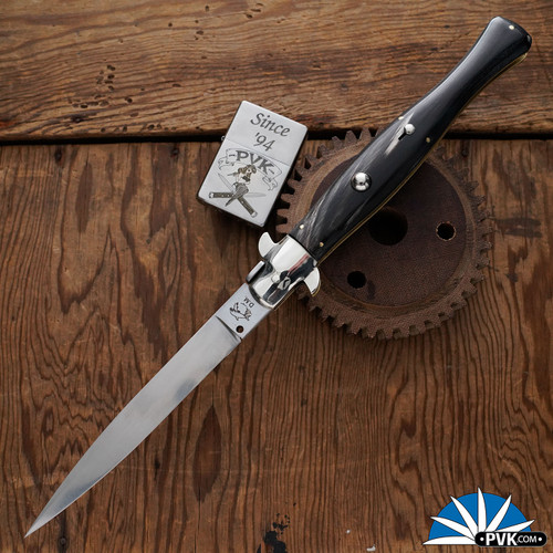 Dolphins Maniago/ A.Rosa Bian 13" Fantail Picklock, Wasp Body Black & White Horn Handles