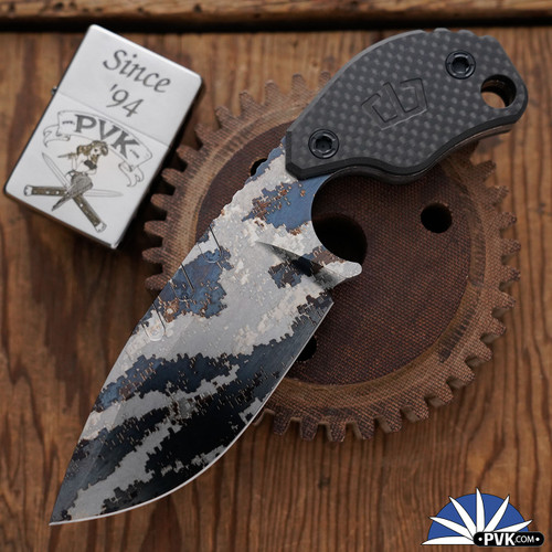 Blackside Customs/Strider Design SLCC, Digicam Titanium Drop Point Blade,  Carbon Fiber Handles