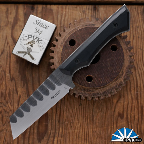 Evolution Cutlery Fixed Balde, P04 Sheepsfoot Blade, Black G10 Handle