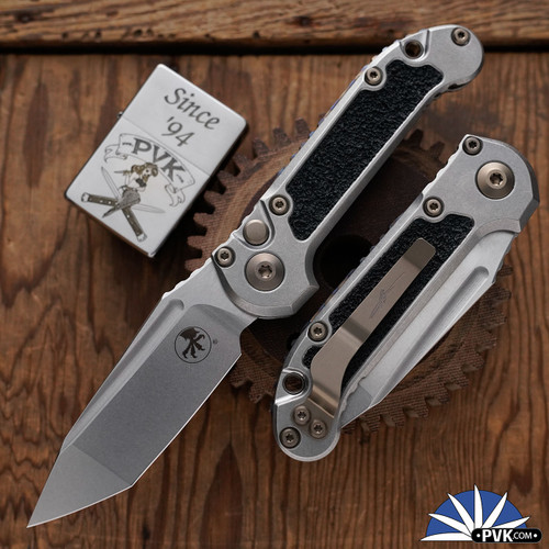 Microtech LUDT Gen 3 1136-10MS8, Stonewashed Tanto Blade, Stonewashed  Titanium Handles W/Textured Inlay And Flamed Titanium Backspacer, Bronze Hardware, Marfione Select