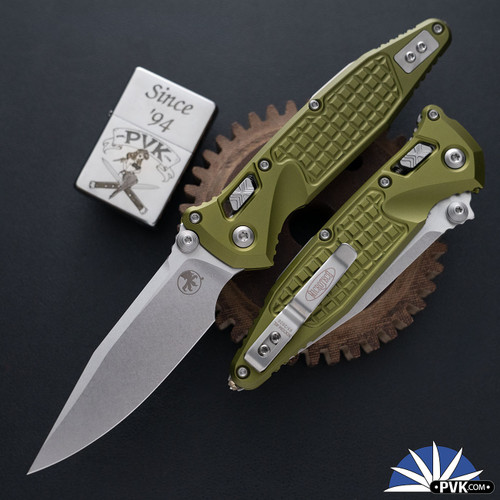 Microtech SOCOM Elite RAM-LOK 160RL-10FROD, Stonewashed S/E Blade, OD Green Frag Aluminum Handle