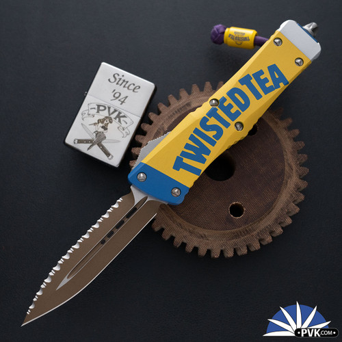 Collection Piece Microtech Combat Troodon 142-3TT D/E Full Serrated Blade, Twisted Limited Edition, With Paracord Bead