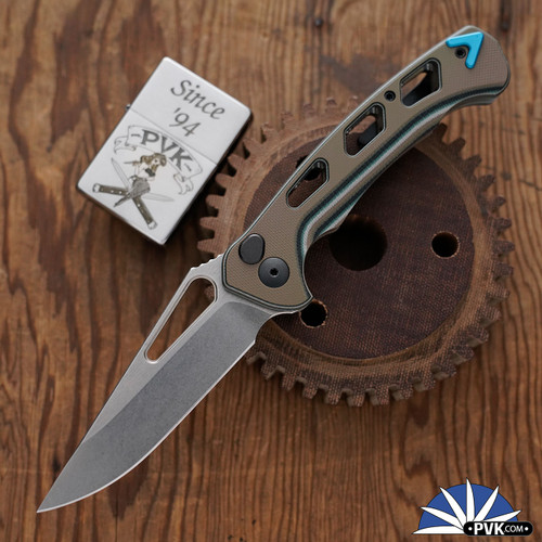 Dead Reckon Knives RB-3445-11 Ridgeback Vertebrae, Stonewashed S45VN Clip Point Blade, Multi-Cam G10 Vertebrae