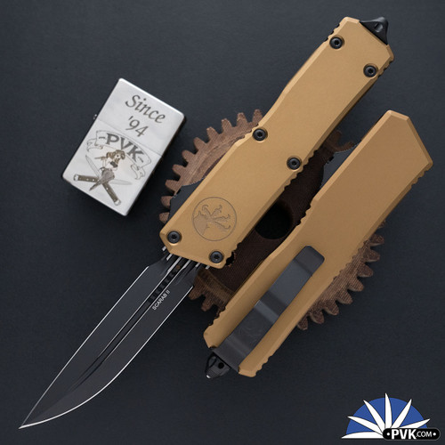 Microtech Executive Scarab 2 Gen 3 1181-10, Black D/E-S Edge Blade, Tan Handle
