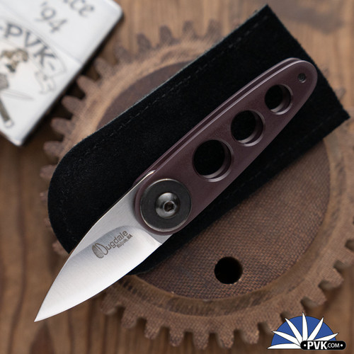 Dan Dugdale Custom Magnetic Folder, D2 Drop Point Blade, Purple Titanium Handle, MAGNT-05