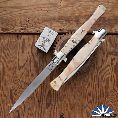 Dolphins Maniago/ A.Rosa Bian 13" Fantail Picklock, Wasp Body Ram Horn Handles