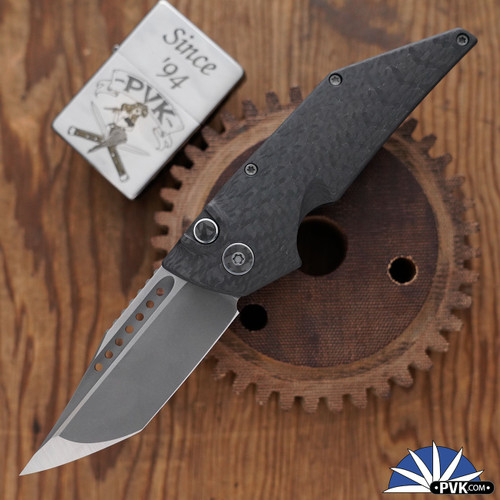 Hypercut Manufacturing Dharma, Tumbled S45VN Blade, Carbon Fiber Handle, Carbon Fiber Pivot
