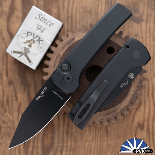 Protech/Chavez Scapegoat Compact Auto RCS1103-SWAT, Black DLC MagnaMax Blade, Black Aluminum Handle W/Black HW