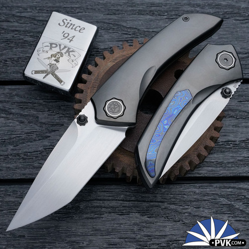 Poikilo Blade Tuna Midtech Hand Rubbed Satin Blade, DLC Titanium Handle