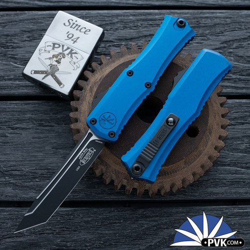 Microtech Hera II Mini 1704M-1BL, Black Tanto Edge Blade, Blue Handle