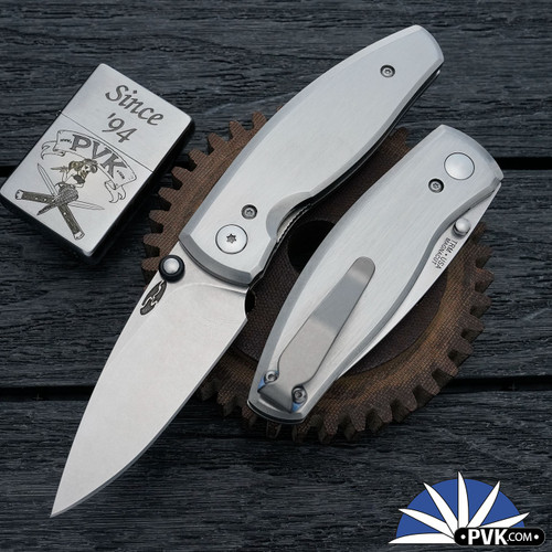 Three Rivers Manufacturing (TRM) Neutron 2, Magnacut Blade, Titanium Flat Smooth Handle Scales