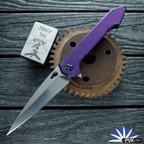 417CNC Acer #30, CMP154 Blade, Purple Titanium Handle, Bronze
