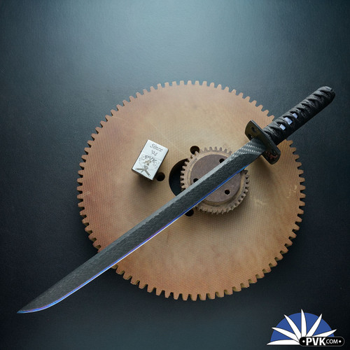 Warren Thomas Custom Wakizashi, 6al4V Titanium With Carbon Fiber Laminate Blade, Tsuka Wrapped Stingray Handle, Circuit Board Tsuba