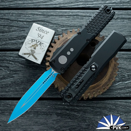 Microtech Ultratech Gen 4 11224-1JK, Blue Double Edge Blade, Black Handle, Jedi Knight