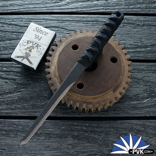 Warren Thomas Custom Tanto Spike, 6al4V Titanium Blade, Tsuka Wrapped Blue Carbon Fiber Handle
