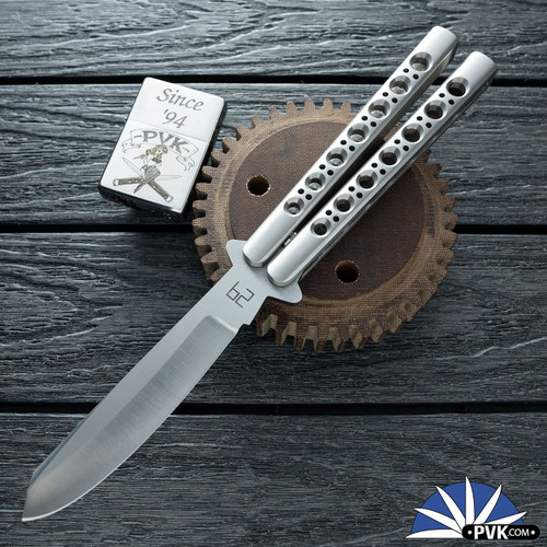 29 Knives Custom 4.5" S35VN Faceted Utility Blade, 303 Stainless Steel With Skeleton Channel Cut Handles, Non-Latched