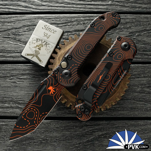 Microtech LUDT Gen 3 1136-1TPBKORCS Tanto Blade, Topographic Black And Orange Camo Smooth Handle