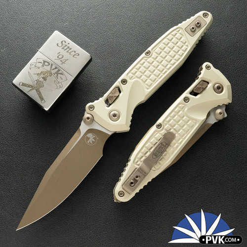 Microtech SOCOM Elite RAM-LOK 160RL-1FRCG-C19Z23, Standard S/E Blade, Champagne Gold Frag Aluminum Handle