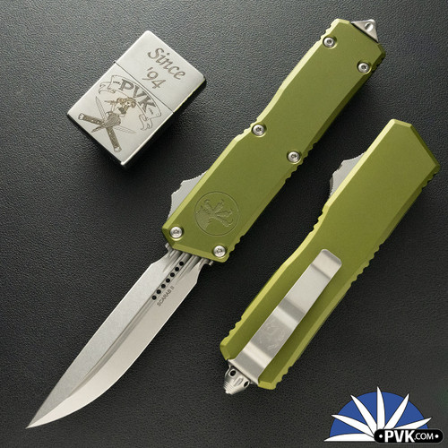 Microtech Scarab 2 Gen 3 1180-10OD DES Stonewashed Blade, OD Green Handle