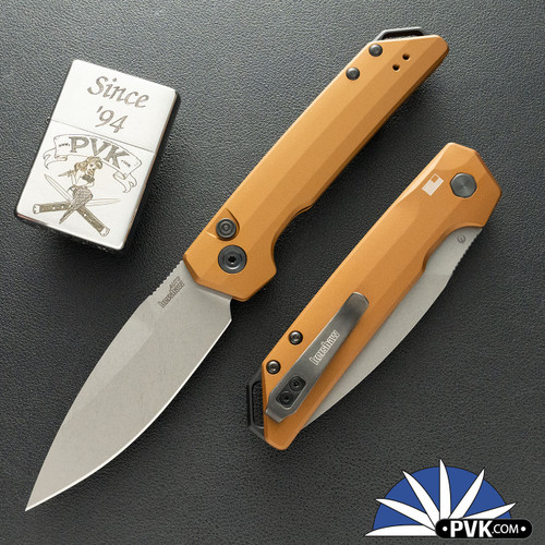 Kershaw Launch Iridium 7038BRZ, Stonewashed Magnacut Blade, Bronze Aluminum Handle