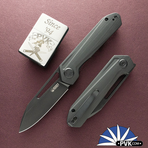Kubey Royal Blackout Liner Lock, Black 14C28N Blade, Black G-10 Handles