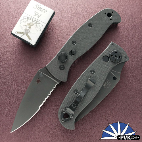 Spyderco C165GPSBBK2 Autonomy, Black LC200N Half Serrated Blade, Black G10 Handle