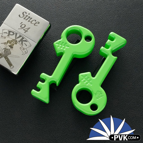 Copper Shed Metal Works "Skull Key" Bottle Opener, Green Hardcoat Finished Aluminum