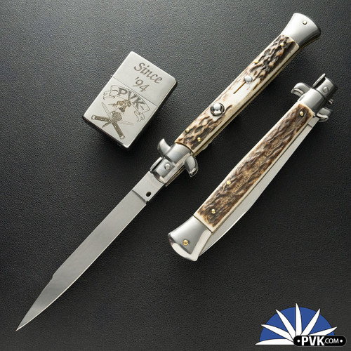 Frank B Italian Stiletto 11" Swedge Blade, Stag (28CM)