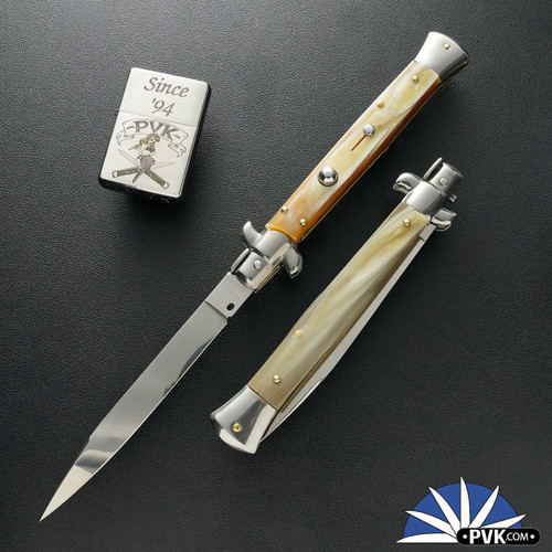 Frank B Italian Stiletto 11" Swedge Blade, Blonde Honey Horn (28CM)