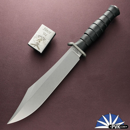 Defiant 7 M320J Fixed Blade, Stonewashed CPM-3V , Black Injection Molded Handle