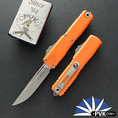 Microtech UTX-70 Gen 4 11484-10APOR, Apocalyptic Single Edge Blade, Orange Handle