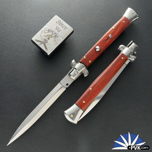 Frank B Italian Stiletto 11" Dagger Blade, Red Heart Wood (28CM)