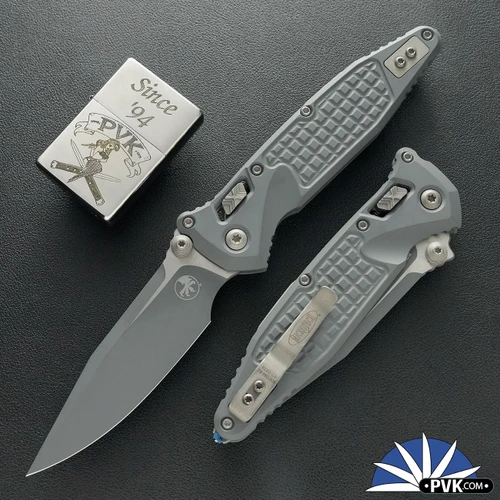 Microtech SOCOM Elite RAM-LOK 160RL-1FRCSM-Z13, Standard S/E Blade, Cerakote Storm Grey Frag Aluminum Handle
